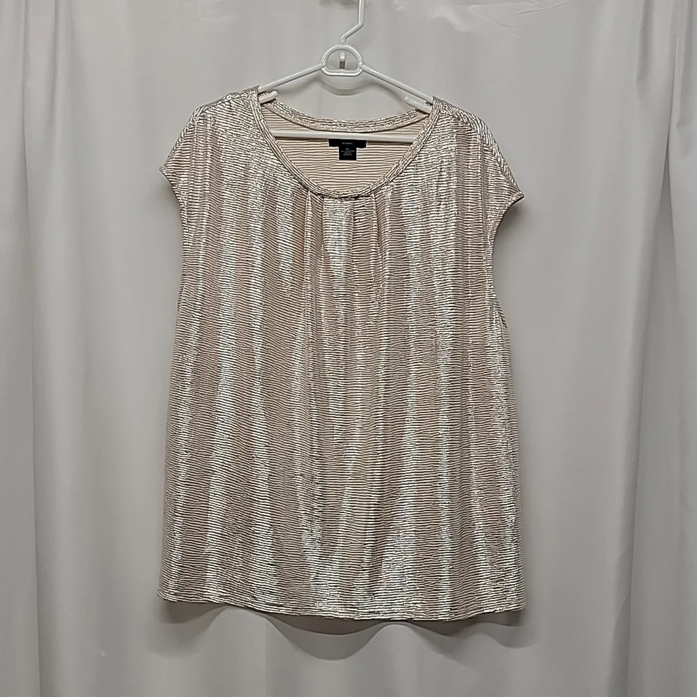 Liz Claiborne Career Shimmery Sleeveless Dressy Blouse Top 1X EUC Rom-com Core - Picture 6 of 9